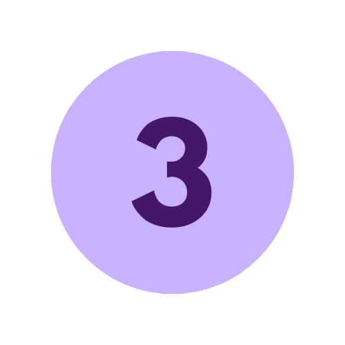 Number 3 Icon in Purple